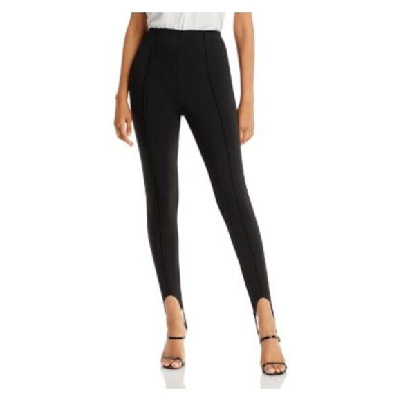 WAYF Womens Black Zippered Pleated Foot Stirrups Skinny Leggings XL - Picture 1 of 2